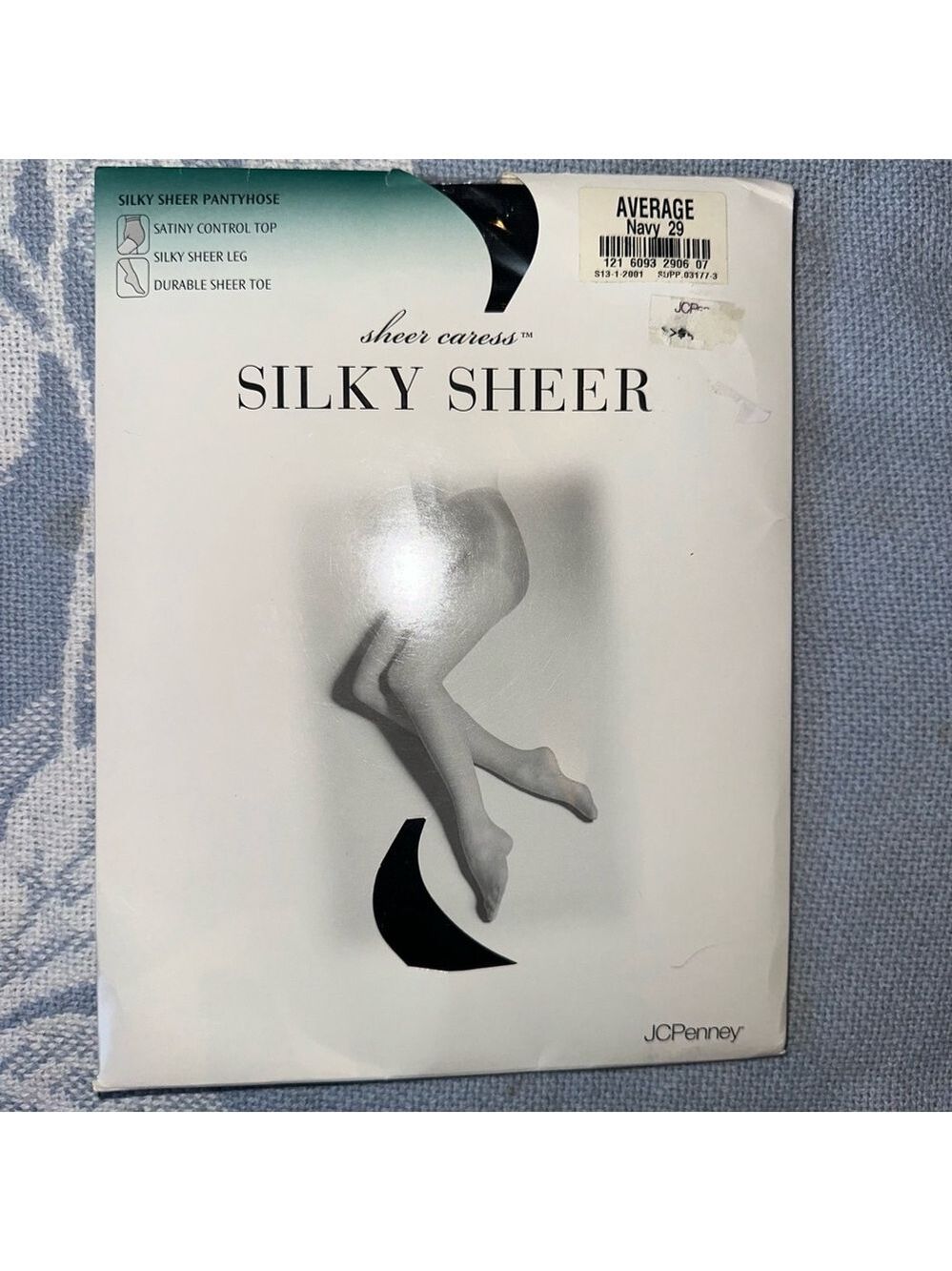NIP Women’s Average JC Penny Sheer Caress Silky Sheer Pantyhose Navy Blue